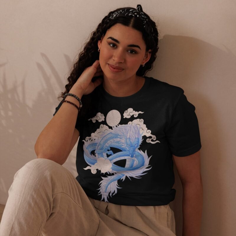 Regular Unisex Dragon Moon T-Shirt - Image 4